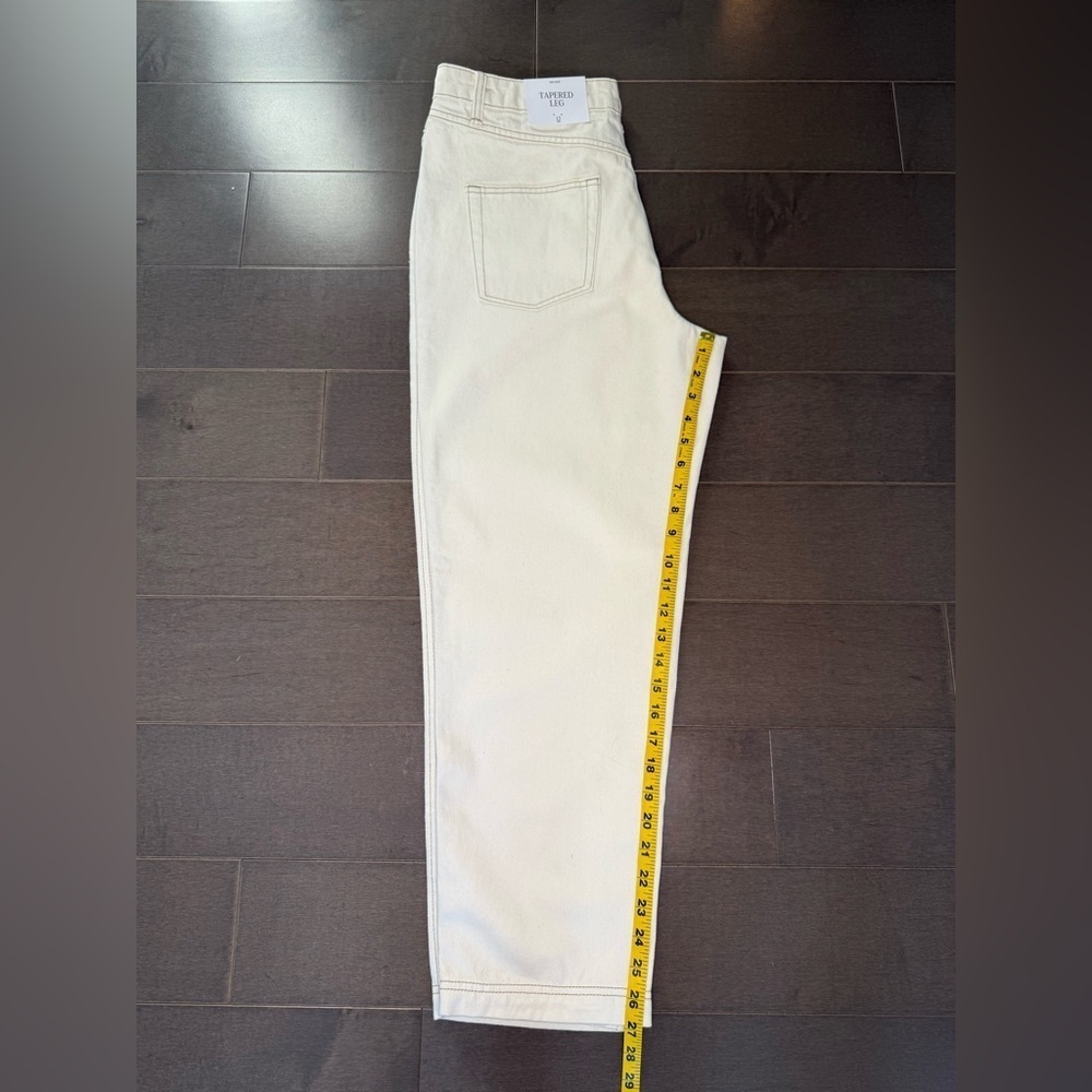 Future Collective Kahlana Barfield Brown Cream Tapered Leg Jeans - Picture 4 of 7